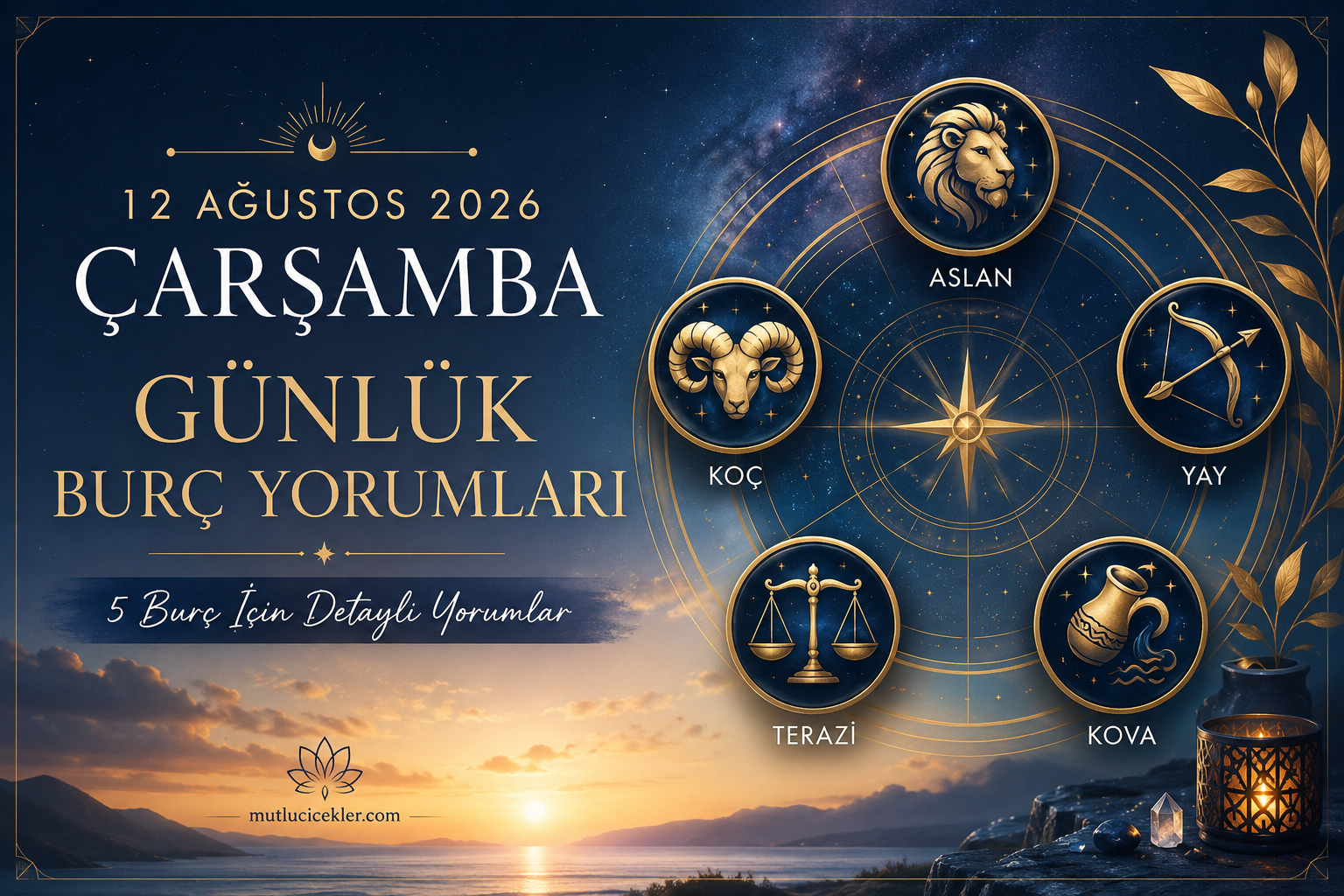 🔮 12 Ağustos 2026 Çarşamba Günlük Burç Yorumları: Aşk, Kariyer, Para ve Enerji Rehberi