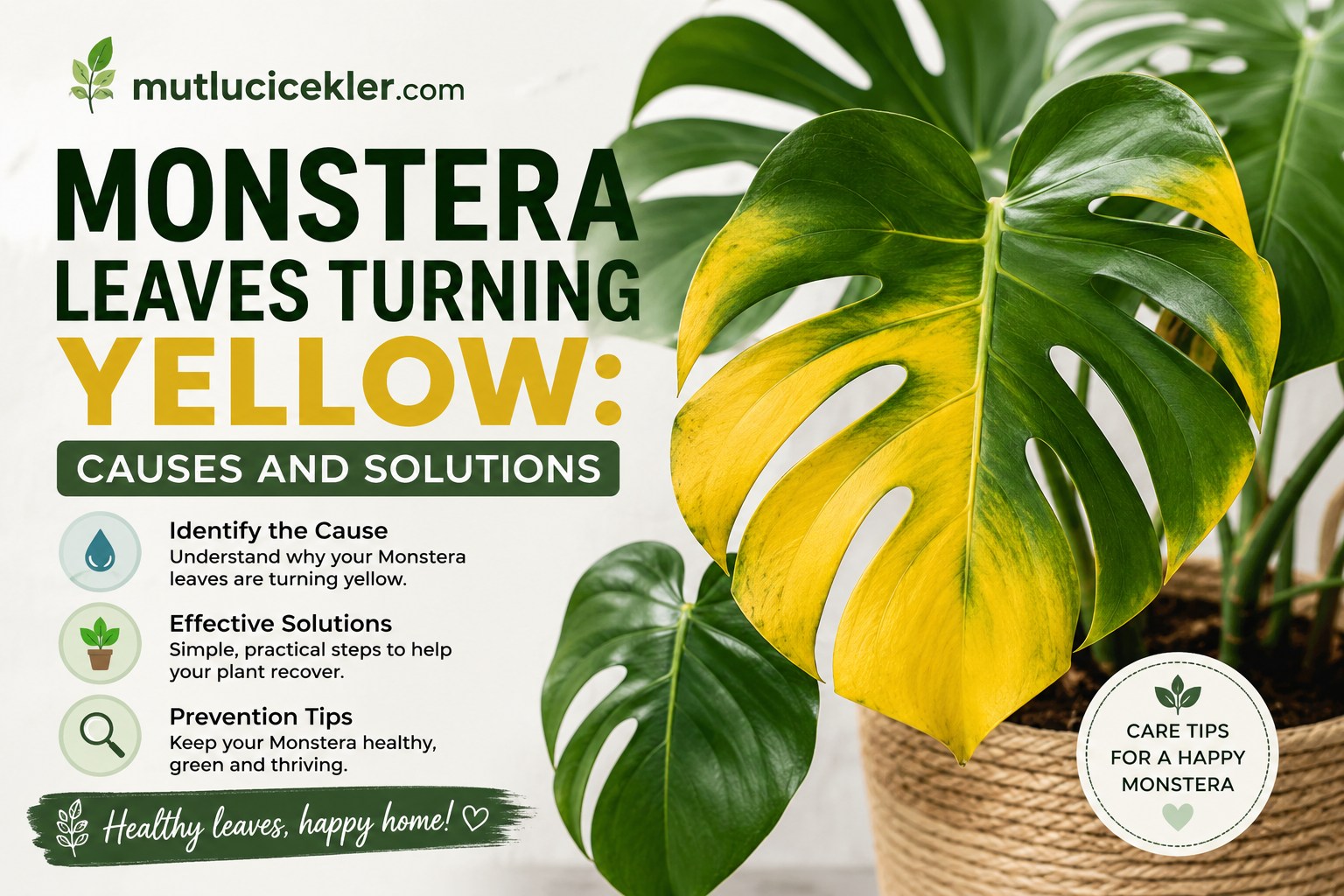 Monstera leaves turning yellow causes and solutions