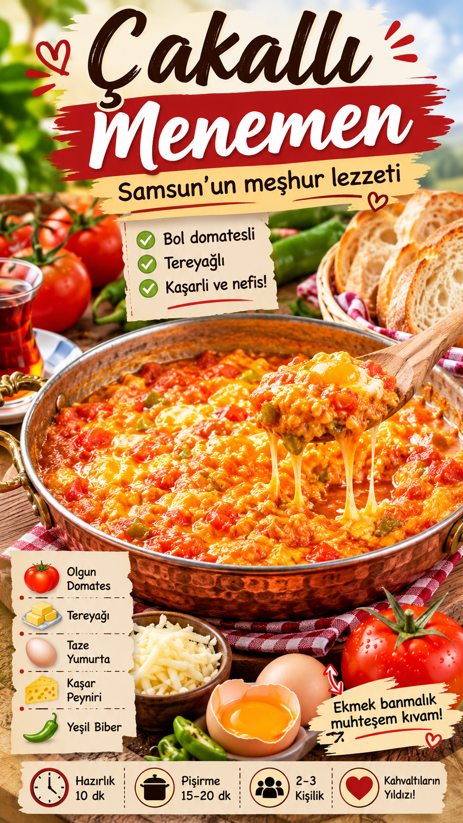 Çakallı Menemen Tarifi: Samsun’un Meşhur Lezzeti Evde Nasıl Yapılır?