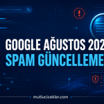 Google Ağustos 2026 spam güncellemesini anlatan teknoloji kapak görseli