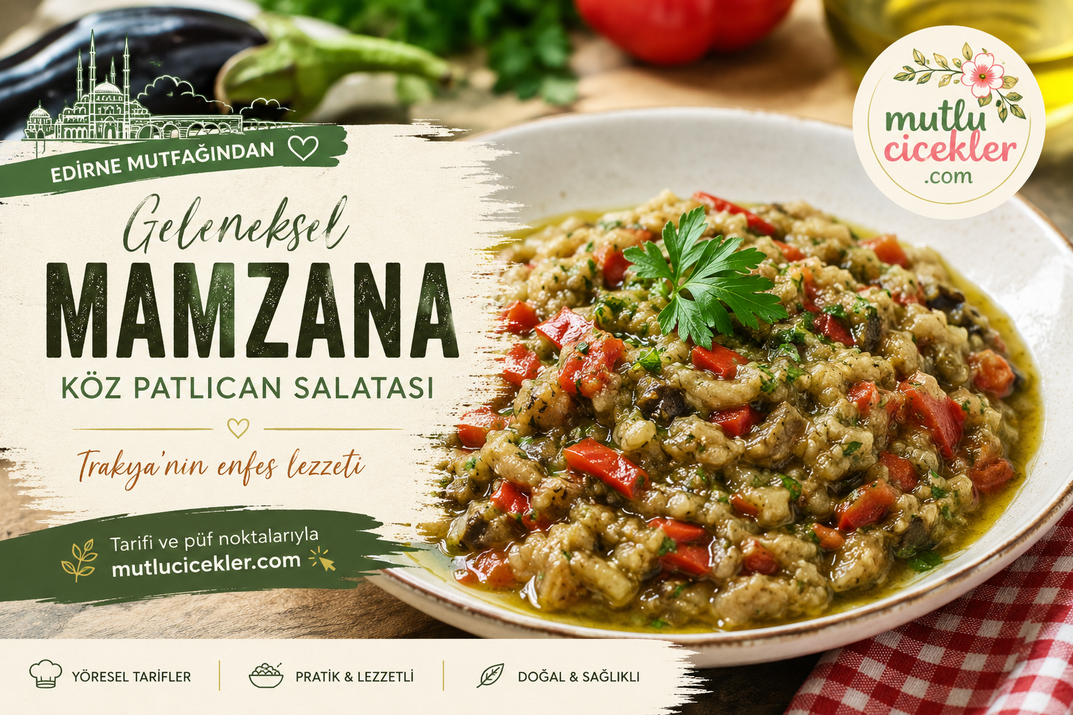 Mamzana Tarifi: Edirne Mutfağından Nefis Köz Patlıcan Salatası
