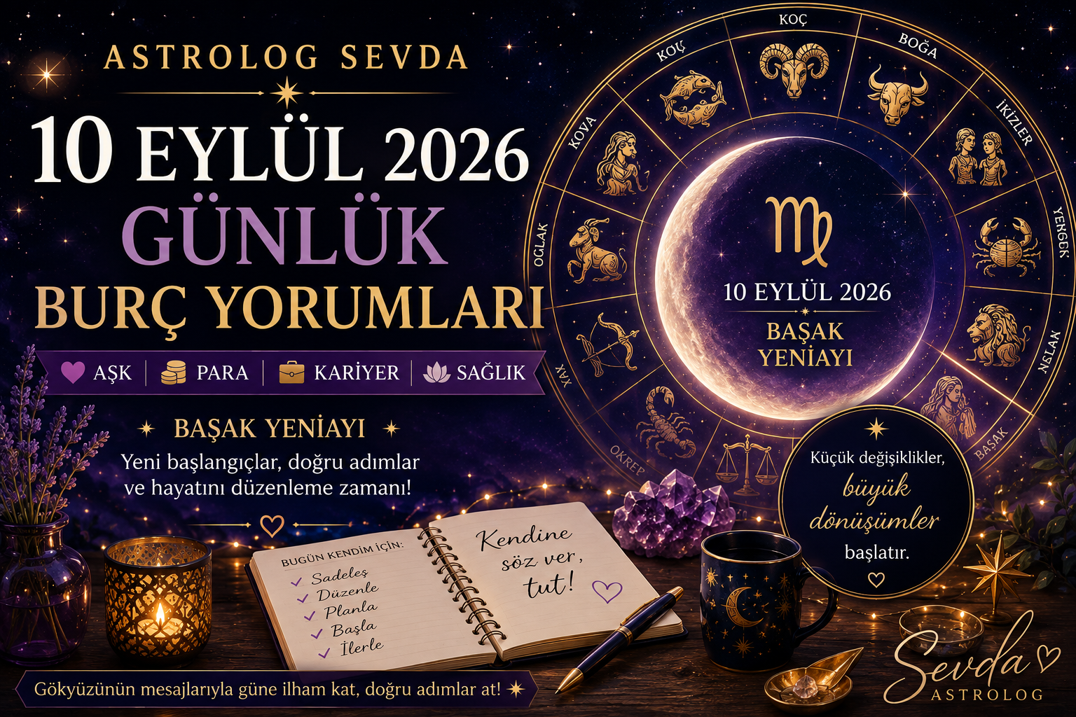 10 Eylül 2026 Günlük Burç Yorumları: Yeniay ile Yeni Bir Sayfa