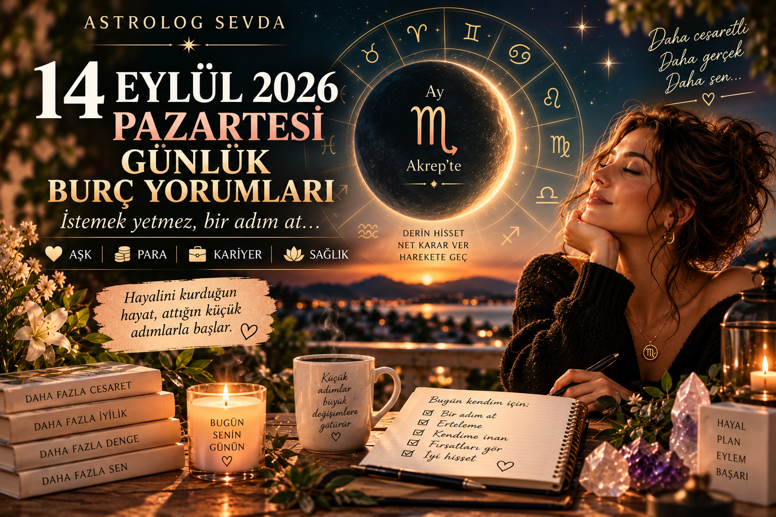 14 Eylül 2026 Pazartesi Günlük Burç Yorumları: İstemek Yetmez, Bir Adım At