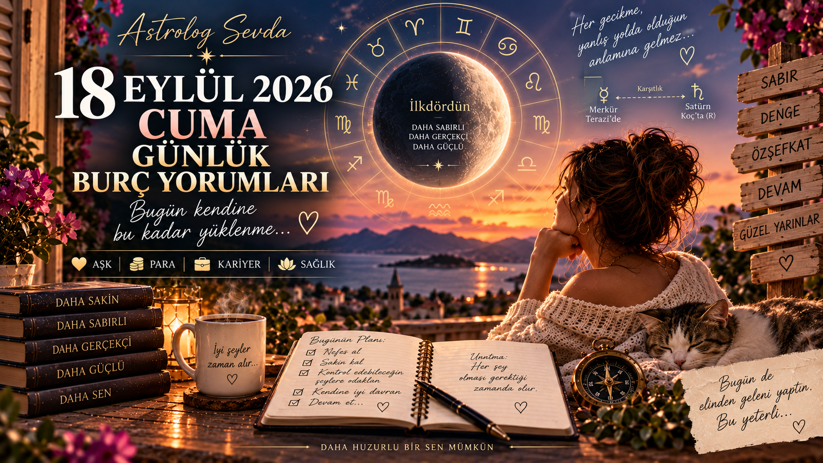 18 Eylül 2026 Cuma Günlük Burç Yorumları: Bugün Kendine Bu Kadar Yüklenme