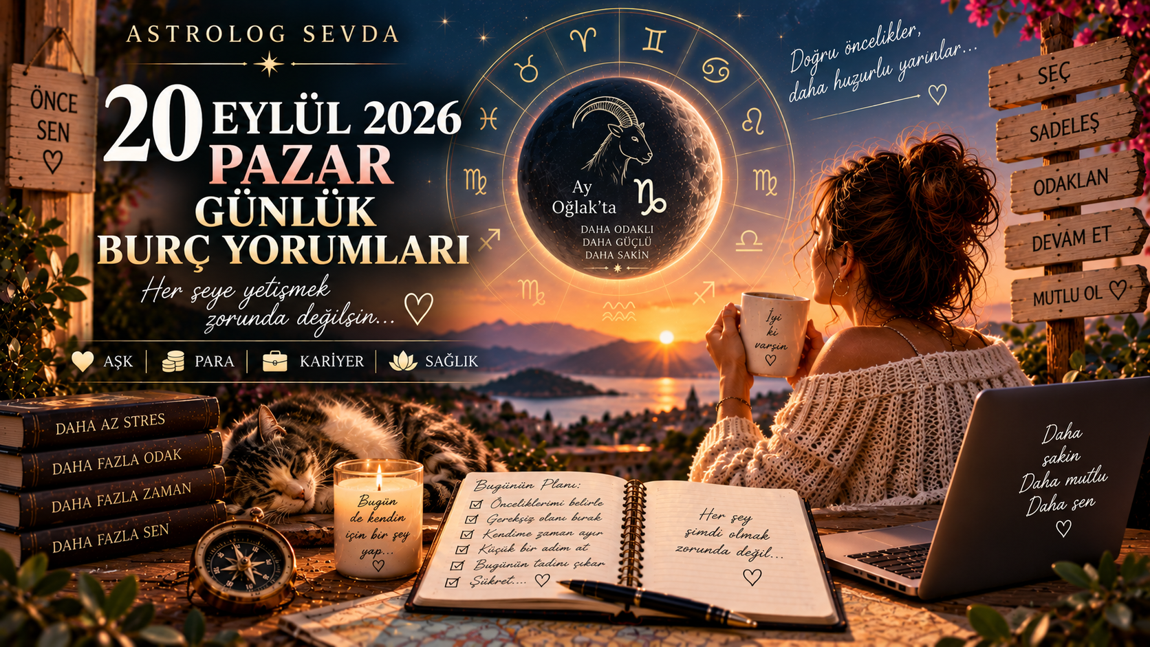 20 Eylül 2026 Pazar Günlük Burç Yorumları: Her Şeye Yetişmek Zorunda Değilsin