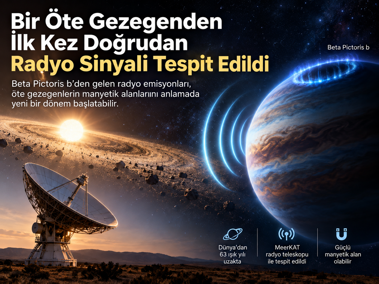 Bir Öte Gezegenden İlk Kez Doğrudan Radyo Sinyali Tespit Edildi