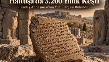 Hattuşa’da bulunan Kadeş Barış Antlaşması’na ait 3.200 yıllık çivi yazılı tablet parçası