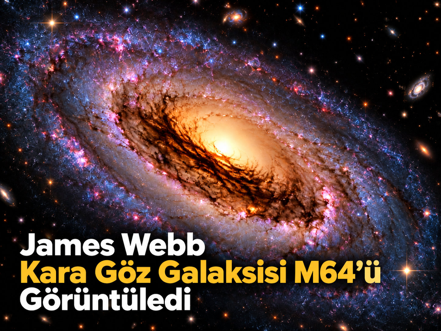 James Webb Uzay Teleskobu tarafından görüntülenen Kara Göz Galaksisi M64