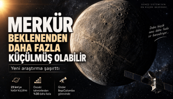Merkür’ün beklenenden daha fazla küçülmüş olabileceğini gösteren yeni araştırmayı temsil eden Merkür gezegeni görseli