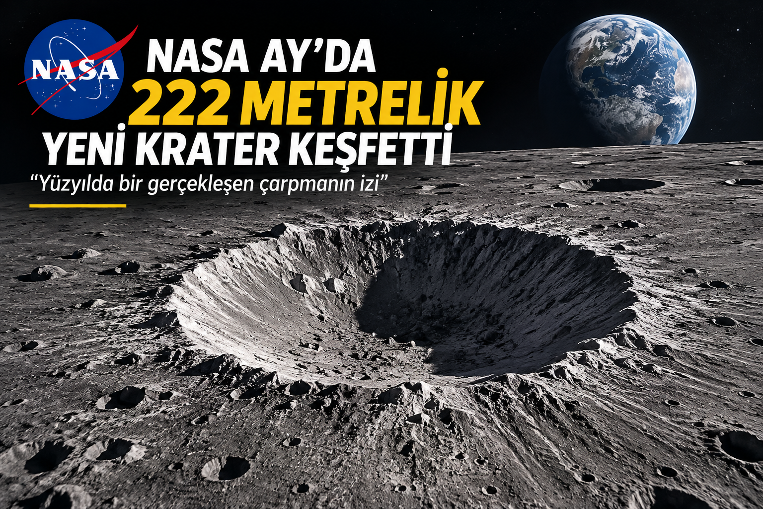 NASA’nın Ay’da keşfettiği 222 metre genişliğindeki yeni McGetchin Krateri ve Ay yüzeyi
