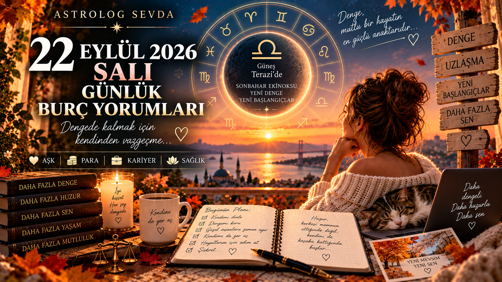 22 Eylül 2026 Salı Günlük Burç Yorumları: Dengede Kalmak İçin Kendinden Vazgeçme
