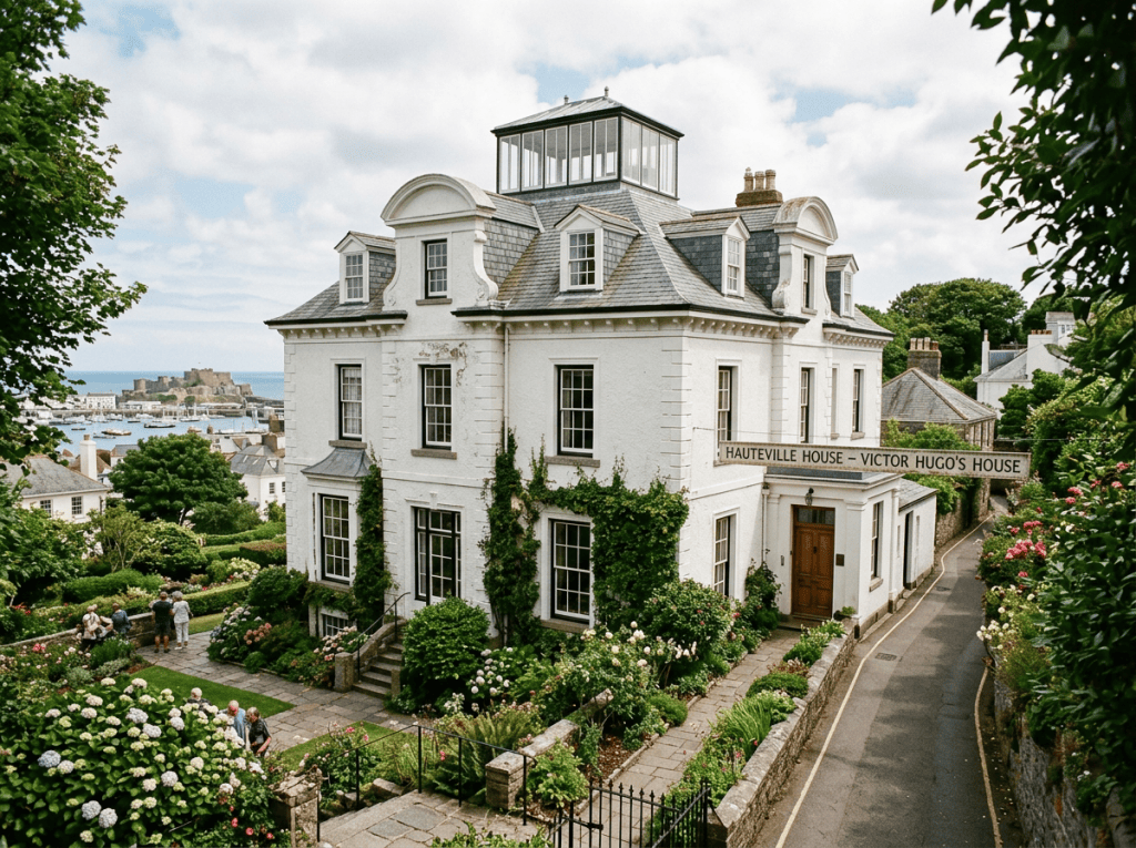 Hautville House, Victor Hugo’s former home, overlooking a harbor