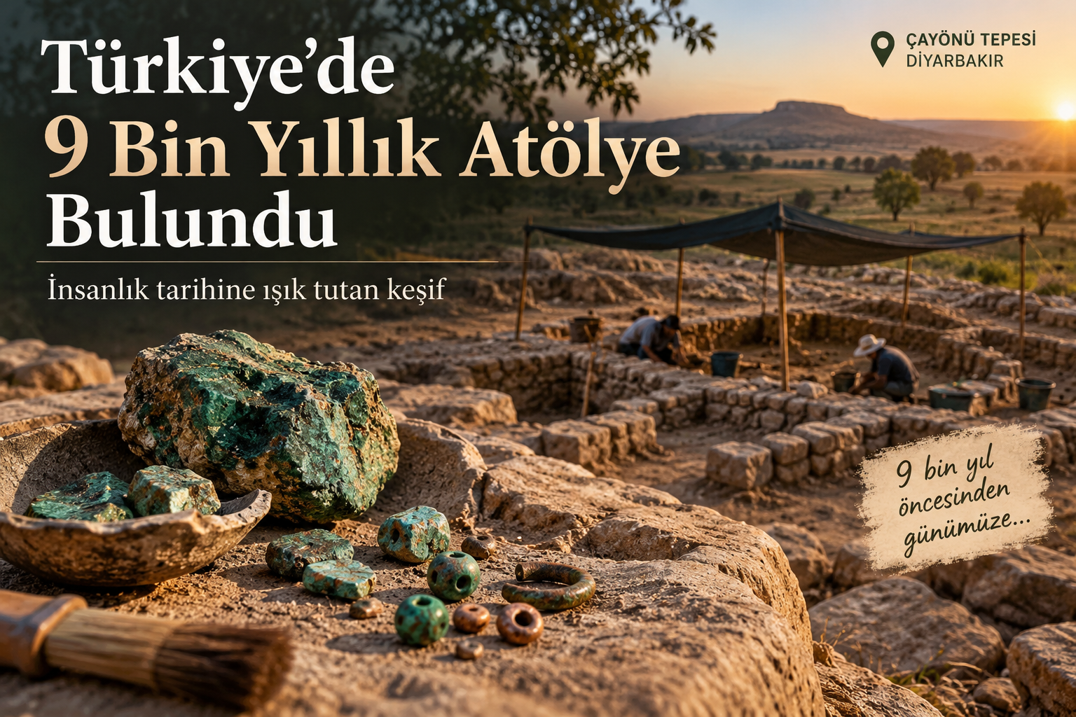 Çayönü Tepesi’nde bulunan 9 bin yıllık madencilik atölyesi ve arkeolojik kazı alanı