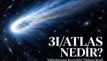 3I/ATLAS yıldızlararası kuyruklu yıldızını betimleyen özgün uzay illüstrasyonu, 3I/ATLAS Nedir başlığı