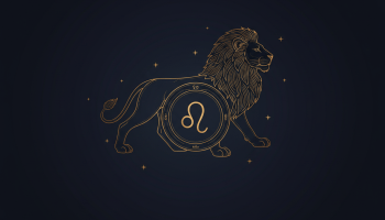 Kasım 2026 Aslan burcu aylık yorumu için Aslan burcu sembollü sade astroloji illüstrasyonu