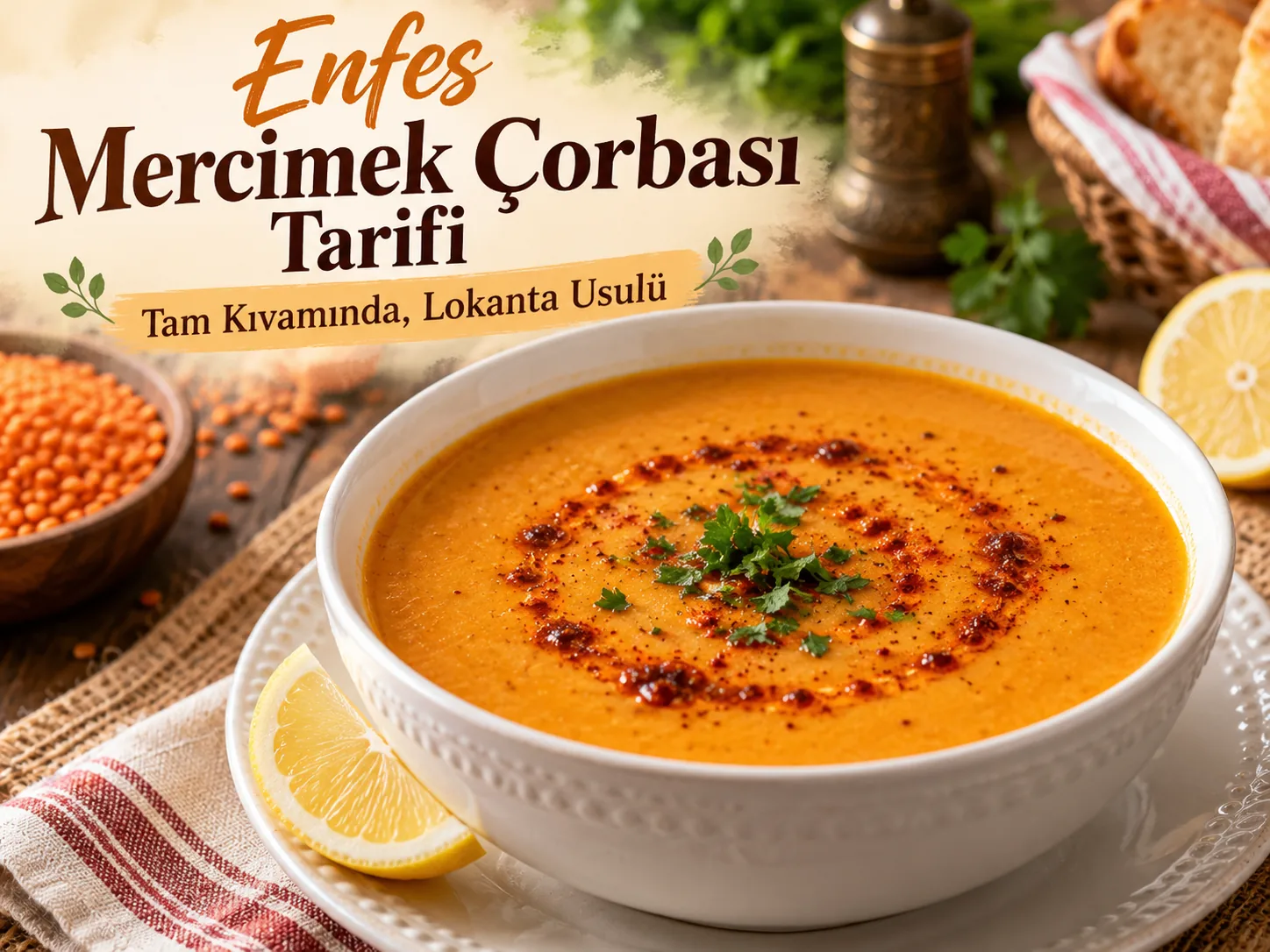 Enfes Mercimek Çorbası Tarifi (Tam Kıvamında, Lokanta Usulü)