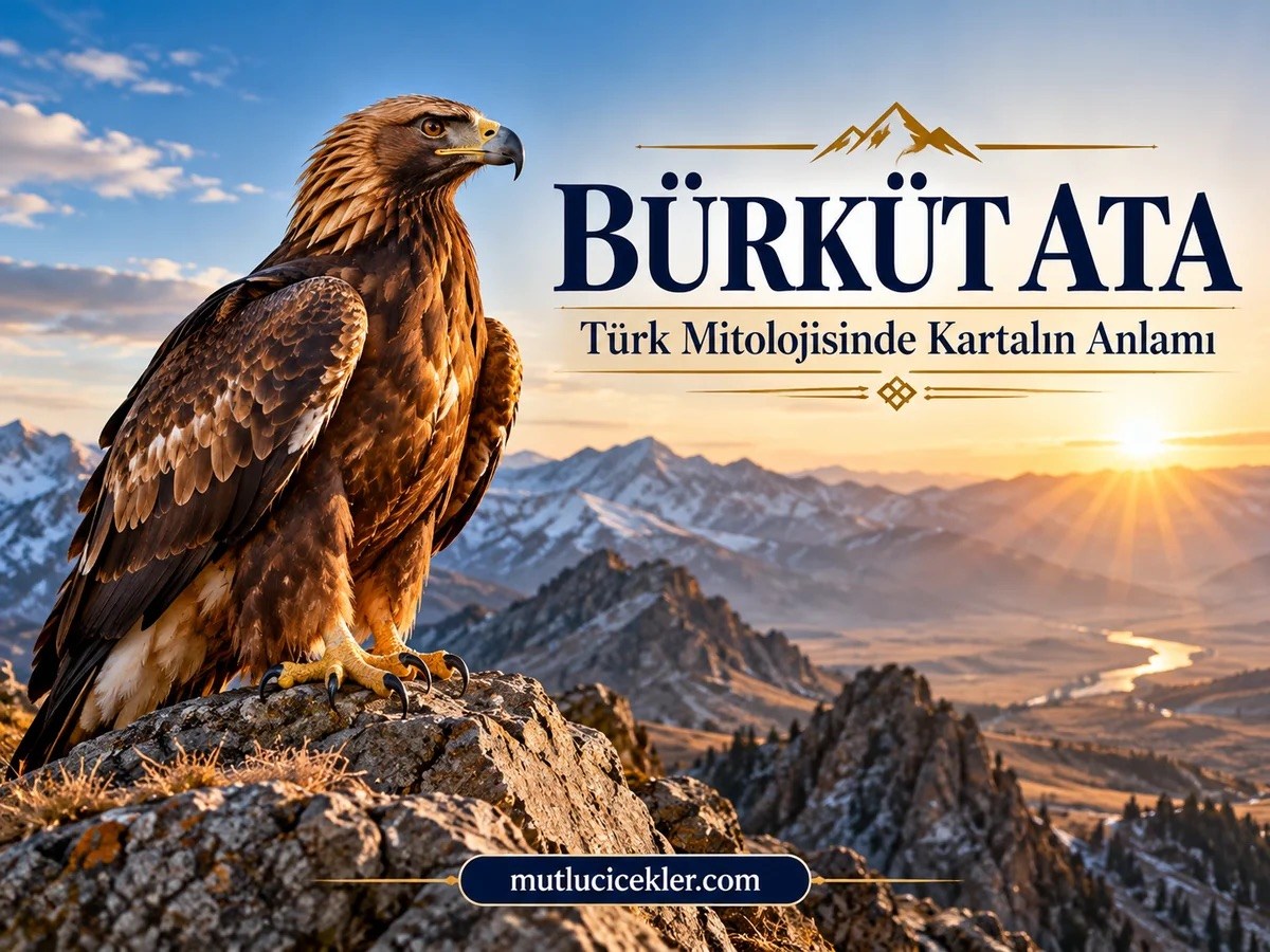 Türk mitolojisinde Bürküt Ata'yı simgeleyen görkemli kartal; Bürküt Ata Nedir? başlıklı yazının kapak görseli.