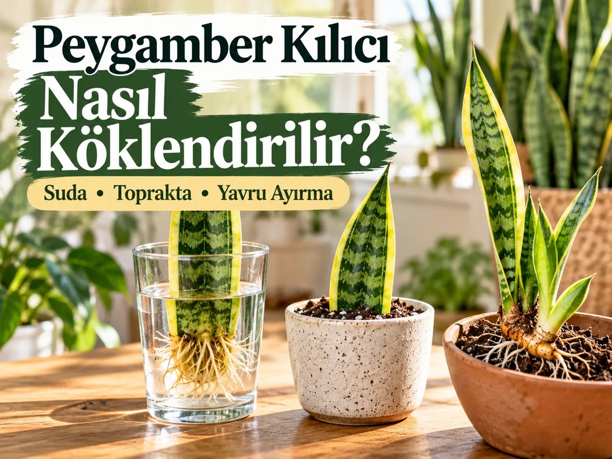 Peygamber Kılıcı yaprak çeliğinin suda, toprakta ve yavru ayırma yöntemiyle köklendirilmesi