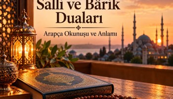 Salli ve Bârik dualarının okunuşunu anlatan, başlığı yazılı cami ve dua temalı kapak görseli